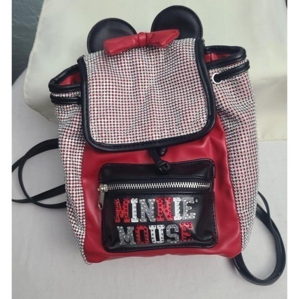Disney Minnie Mouse Backpack with Rhinestones Blink Bag Disney‎ Park Adventure